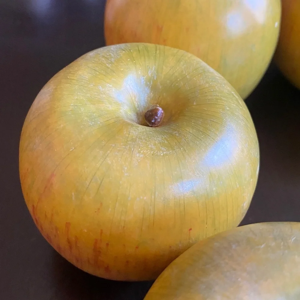 Set of 7 Faux Fruit-Apples. Green with Red. Realistic. - Picture 7 of 8